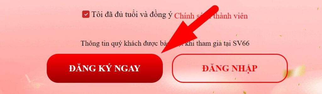 Nhấn gửi lệnh đăng ký tài khoản 