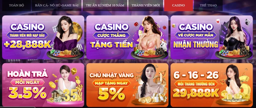 Khuyến mãi cho chuyên mục casino tại SV66